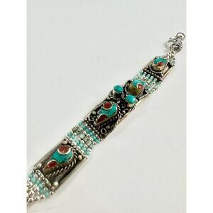 Tibetan Silver Bracelet Handmade Boho